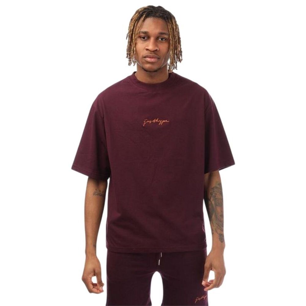 Hype Mens Signature Logo Oversized T-Shirt / Purple